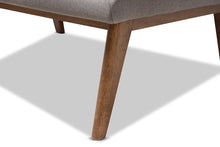 Load image into Gallery viewer, Baxton Studio Annetha Mid-Century Modern Grey Fabric Upholstered Walnut Finished Wood Chair And Ottoman Set
