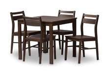 Load image into Gallery viewer, Baxton Studio Lovy Modern and Contemporary Walnut-Finished 5-Piece Dining Set
