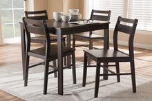 Load image into Gallery viewer, Baxton Studio Lovy Modern and Contemporary Walnut-Finished 5-Piece Dining Set
