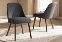 Load image into Gallery viewer, Baxton Studio Cody Mid-Century Modern Dark Grey Fabric Upholstered Walnut Finished Wood Dining Chair (Set of 2)

