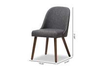 Load image into Gallery viewer, Baxton Studio Cody Mid-Century Modern Dark Grey Fabric Upholstered Walnut Finished Wood Dining Chair (Set of 2)
