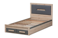 Load image into Gallery viewer, Baxton Studio Pandora Modern and Contemporary Dark Grey and Light Brown Two-Tone 2-Drawer Twin Size Storage Platform Bed
