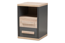 Load image into Gallery viewer, Baxton Studio Pandora Modern and Contemporary Dark Grey and Light Brown Two-Tone 2-Drawer Nightstand
