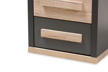 Load image into Gallery viewer, Baxton Studio Pandora Modern and Contemporary Dark Grey and Light Brown Two-Tone 2-Drawer Nightstand
