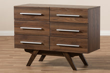 Load image into Gallery viewer, Baxton Studio Auburn Mid-Century Modern Walnut Brown Finished Wood 6-Drawer Dresser
