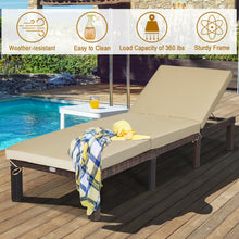 Load image into Gallery viewer, Outdoor Rattan Adjustable Cushioned Chaise
