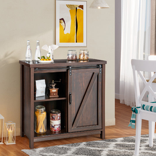 Freestanding Storage Buffet Sideboard Cabinet-Rustic Brown