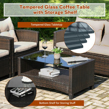 Load image into Gallery viewer, 4 Pieces Outdoor Rattan Furniture Set
