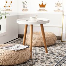 Load image into Gallery viewer, Round Side Sofa Coffee Table with Wooden Tray
