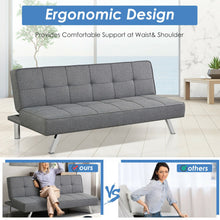 Load image into Gallery viewer, Convertible Futon Sofa Bed Adjustable Sleeper with Stainless Steel Legs
