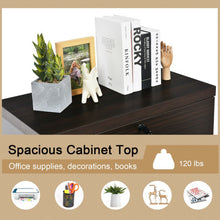 Load image into Gallery viewer, 2-Drawer File Cabinet with Lock Hinging Bar Letter and Legal Size-Coffee
