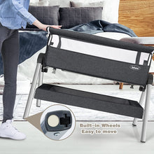 Load image into Gallery viewer, Portable Baby Bedside Sleeper with Adjustable Heights and Angle-Gray

