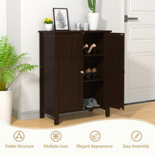 Load image into Gallery viewer, 2-Door Bathroom Floor Storage Cabinet Space Saver Organizer-Brown
