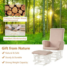 Load image into Gallery viewer, Wooden Baby Nursery Glider and Ottoman Cushion Set-Pink
