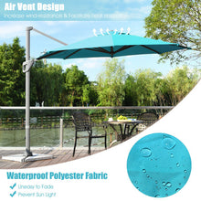 Load image into Gallery viewer, 11ft Patio Offset Umbrella with 360° Rotation and Tilt System-Turquoise

