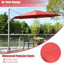 Load image into Gallery viewer, 11ft Patio Offset Umbrella with 360° Rotation and Tilt System-Wine
