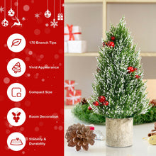 Load image into Gallery viewer, 18.5-Inch Snowy Tabletop Christmas Tree with PE Branch Tips and Pulp Base

