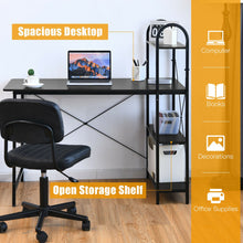 Load image into Gallery viewer, 48-Inch Reversible Computer Desk with Storage Shelf-Black
