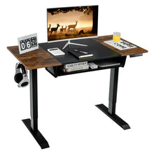 Load image into Gallery viewer, 48 Inch Electric Sit to Stand Desk with Keyboard Tray-Black
