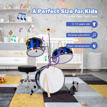 Load image into Gallery viewer, 5 Pieces Junior Drum Set with 5 Drums-Blue
