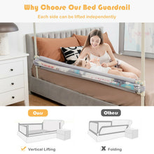 Load image into Gallery viewer, 69 Inch Toddlers Vertical Lifting Baby Bedrail Guard with Lock-Gray
