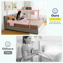 Load image into Gallery viewer, 57 Inch Toddlers Vertical Lifting Baby Bed Rail Guard with Lock-Pink
