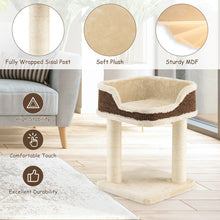 Load image into Gallery viewer, Multi-Level Cat Climbing Tree with Scratching Posts and Large Plush Perch-Beige
