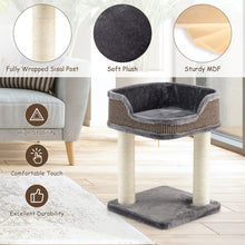 Load image into Gallery viewer, Multi-Level Cat Climbing Tree with Scratching Posts and Large Plush Perch-Gray
