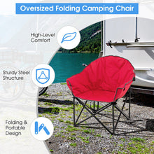 Load image into Gallery viewer, Folding Camping Moon Padded Chair with Carry Bag-Red
