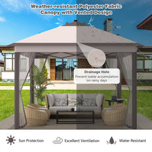 Load image into Gallery viewer, 11 x 11 Feet Portable Outdoor Patio Folding Gazebo with Led Lights -Beige
