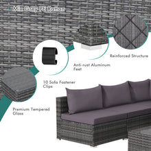 Load image into Gallery viewer, 7 Pieces Patio Rattan Furniture Set Sectional Sofa Garden Cushion-Gray
