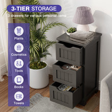 Load image into Gallery viewer, Bathroom Floor Freestanding Storage Organizer with 3 Drawers-Black
