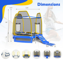 Load image into Gallery viewer, 7 Feet Trampoline with Ladder and Slide for Indoor and Outdoor-Blue
