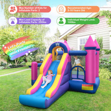 Load image into Gallery viewer, 7-in-1 Kids Inflatable Bounce House with Long Slide and 735W Blower
