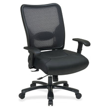 Load image into Gallery viewer, Office Star Space Task Chair - Leather Seat - 5-star Base - Black - 22&quot; Seat Width x 21&quot; Seat Depth - 30.3&quot; Width x 28.8&quot; Depth x 44.5&quot; Height
