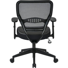 Load image into Gallery viewer, Office Star Professional Dark Air Grid Back Managers Chair - Leather Seat - 5-star Base - Black - 1 Each
