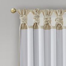 Load image into Gallery viewer, Madison Park Emilia 100% Polyester Solid Faux Silk Twisted Tab Blackout Panel- Champagne MP40-6369 By Olliix
