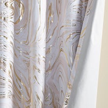 Load image into Gallery viewer, Rebecca Grommet Top Printed Marble Metallic Total Blackout Curtain ID40-1982 By Olliix
