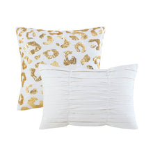Load image into Gallery viewer, Intelligent Design Lillie 100% Polyester Brushed Metallic Printed Duvet Cover Set - Twin/Twin XL - Ivory/Gold ID12-1868 By Olliix
