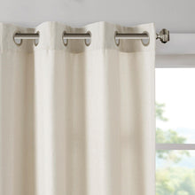 Load image into Gallery viewer, Madison Park Englewood 100% Polyester Solid Piece Dyed Grommet Top Window Panel- Natural MP40-6752 By Olliix
