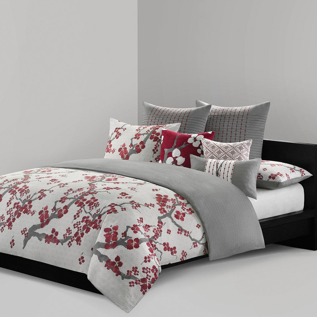 N Natori Cherry Blossom Duvet Cover Mini Set -King NS12-2006 By Olliix