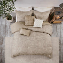 Load image into Gallery viewer, Madison Park Walter 100% Polyester Seersucker Printed Pieced 7Pcs Comforter Set - Queen - Taupe MP10-7085 By Olliix
