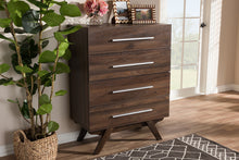 Load image into Gallery viewer, Baxton Studio Auburn Mid-Century Modern Walnut Brown Finished Wood 4-Drawer Chest
