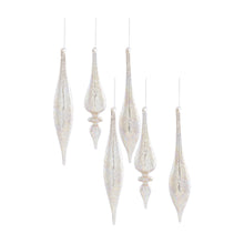 Load image into Gallery viewer, Champagne Jeweled Glass Drop Ornament (Set of 6)

