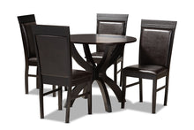 Load image into Gallery viewer, Baxton Studio Ancel Modern and Contemporary Dark Brown Faux Leather Upholstered and Dark Brown Finished Wood 5-Piece Dining Set
