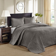 Load image into Gallery viewer, Olliix Quebec 100% Polyester Solid Reversible Bedspread Set By Madison Park MP13-6455
