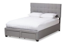 Load image into Gallery viewer, Baxton Studio Tibault Modern and Contemporary Grey Fabric Upholstered Queen Size Storage Bed
