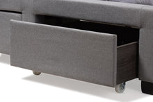 Load image into Gallery viewer, Baxton Studio Tibault Modern and Contemporary Grey Fabric Upholstered Queen Size Storage Bed
