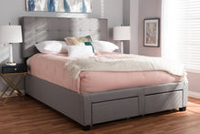 Load image into Gallery viewer, Baxton Studio Tibault Modern and Contemporary Grey Fabric Upholstered Queen Size Storage Bed
