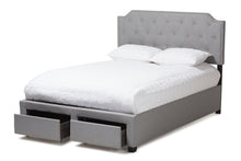 Load image into Gallery viewer, Baxton Studio Aubrianne Modern and Contemporary Grey Fabric Upholstered Queen Storage Bed
